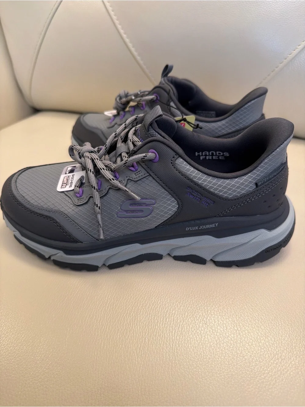 Skechers Women's Gray Sneakers with Purple Accents